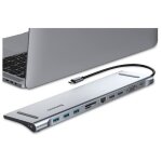 Hub usb c 10 en 1 adaptateur de type c hdmi 4k pd 87w 3 ports usb 3. 0 lecteur de carte sd / micro sd ...