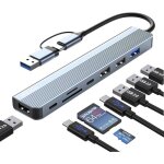 Hub usb c 3. 08 en 2 usb hub multiport lecteur avec u - s - b 3. 03 u - s - b 2. 0carte sd tf2 usbc portshub ...