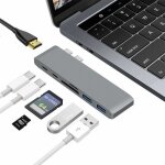Hub usb c 7 en 1 avec port de charge de type c slot hdmi 4k 3 ports usb 3. 0 adaptateur lecteur de carte ...