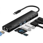 Hub usb - c adaptateur ethernet 8 - en - 1 multiport 100 w pd 4k hdtv usb 3. 0 / 2. 0 port c lecteur ...