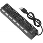 Hub usb - zerone - 7 ports - usb 2. 0 - haute vitesse 480mbps - commutateurs indpendants