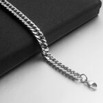 Bracelet - hueihwoh - maille gourmette - acier au titane - 6mm - 21cm - argent