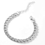 Bracelet - hueihwoh - maille gourmette - acier au titane - ajustable 20 à 25 cm - 7 mm de largeur Bracelet - hueihwoh - maille gourmette - acier au titane - ajustable 20 à 25 cm - 7 mm de largeur
