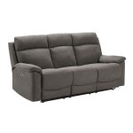 Huesca - canap� 3 places relax electrique tissu gris