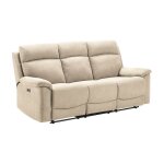 Huesca - canap� 3 places relax electrique tissu ivoire