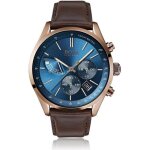 Hugo boss drivers homme 44mm bracelet cuir marron quartz montre 1513604