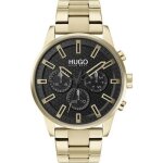 Montre homme chrono - hugo boss - seek 1530152 - acier dor - cadran noir - tanche 30m