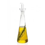 Huilier ou vinaigrier conique en verre transparent avec bec verseur 500ml