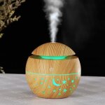 Humidificateur dair brume de diffuseur dair brumisateur dor de grain en bois 130ml pour la chambre de ...