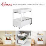 Huole tagere de rangement sous evier rack avec tiroir coulissant pour cuisine et salle de bain - 2 niveaux ...