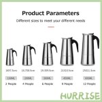 Hurrise cafeepot cafeti�re coffare en acier inoxydable portable �lectrique mocha latte electromenager ...