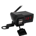 Hurrise chargeur usb moto prise allume - cigare 4 en 1 double chargeur usb voltm�tre led avec interrupteur ...