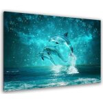 Tableau deco dauphins astro - 80x50 cm