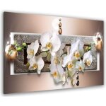 Tableau graphique fleurs dorchid�es - 80x50 cm