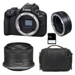Canon eos r50 + rf - s 18 - 45mm f / 4. 5 - 6. 3 is stm + sac + carte sd 8 go + bague ef - eos r