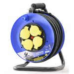 Enrouleur lectrique i - watts 25m 3x15mm ho7 - ip44 - nf - 4 prises  clapet - disjoncteur thermique ...