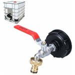 Ibc robinet cuve 1000l robinet recuperateur eau de pluie adaptateur de r�servoir deau ibc 1 / 2 double ...