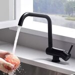 Robinet cuisine sous fen�tre - ibergrif - m22106b - noir - mitigeur devier pour rabattable