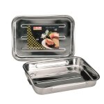 Ibili 651845 plat  rtir en inox avec anses pliantes 48x34x7 cm bistrot