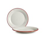 Ibili 908126 assiette plate verre blanc / rouge 26 x 26 x 4 cm