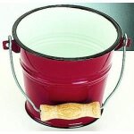 Seau en acier maill - ibili - 911514 - rouge - 15 l - poigne en bois