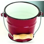 Seau en acier maill - ibili - 911522 - rouge - 55 l - poigne en bois