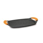 Ibili - plancha en pierre basique 36 x 23cm fonte d?aluminium antiadhsif style pierre compatible avec ...