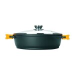 Ibili sauteuse evolution en fonte d?aluminium couvercle en verre et poignes en silicone 32cm antiadhsif ...