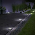 Idmarket lot de 10 disques solaires  led spots de jardin  planter