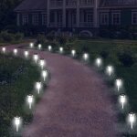 Idmarket lot de 20 bornes solaires à led lampes de jardin à planter Idmarket lot de 20 bornes solaires à led lampes de jardin à planter
