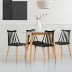 Idmarket lot de 4 chaises lily noires pour salle  manger
