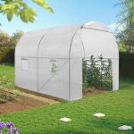 Idmarket bche de rechange 130 gr / m pour serre tunnel 6m blanche 2 sections roma