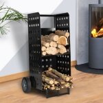 Idmarket chariot porte bûches acier noir 40 x 40 x 1005 cm pour cheminée Idmarket chariot porte bûches acier noir 40 x 40 x 1005 cm pour cheminée