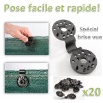 Idmarket lot de 20 clips de fixation pour brise vue