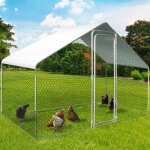 Idmarket enclos poulailler 3 m parc grillag 2, 20x1, 4 m acier galvanis