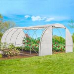 Idmarket serre tunnel de jardin 4 saisons 18m blanche gamme marachre crime 6x3m