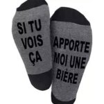Ide cadeau si tu vois a apporte moi une bire chaussettes fantaisies taille unique 38 / 47 extensible ...