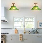 Idegu lot de 2 moderne plafonnier en verre25cm lampe de plafond vintage style nordique lustre retro abat ...