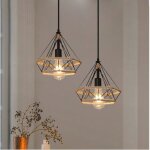 Idegu 2x lampe luminaire en diamant corde de chanvre lustre suspension industrielle vintage pour salon ... Idegu 2x lampe luminaire en diamant corde de chanvre lustre suspension industrielle vintage pour salon ...