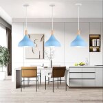 Idegu lot de 3 lampe suspension moderne bleulustre luminaire en goutte chapeau métal pour restaurant ... Idegu lot de 3 lampe suspension moderne bleulustre luminaire en goutte chapeau métal pour restaurant ...