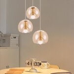 Idegu 3 lampes suspensions moderne en verrelustre vintage industriel ajustable design base concave e27 ...