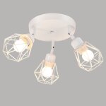 Idegu 3 spot de plafond industriellelampe de plafond vintage en m�tal abat - jour en cage lustre spot ...