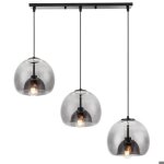 Idegu 3lampes moderne lustres suspensions en verre gris fum�e27 lampe de plafond vintage ajustable style ...
