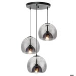 Idegu 3lampes suspension luminaire moderne en verre25cm lustre salon abat - jour design base concave ...