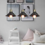 Idegu industriel suspension luminaire r�tro lustre plafonnier vintage noir pour restaurant salon chambre ...
