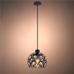 Idegu lampe luminaire industrielle fer forge noir lustre suspension en cristal vintage pour salon chambre ...