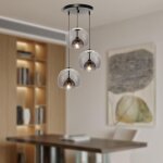 Idegu moderne lustre suspension en verrelampe de plafond vintage design base concave e27 luminaire ajustable ...