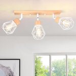 Idegu plafonnier 3 spots industrielplafonnier spot vintage en m�tal abat - jour design cage avec base ...