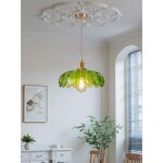Idegu suspension luminaire moderne en verrelustre vintage abat - jour design fleurs vert e27 lampe de ...