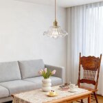 Idegu suspension luminaire modernelustre abat - jour en verre vintage e27 lampe de plafond design fleurs ...